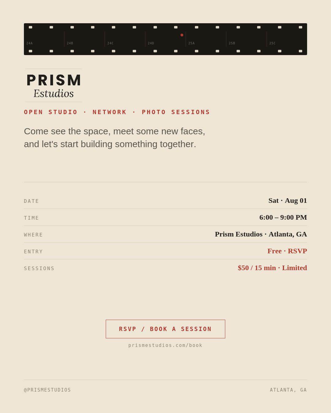 PRISM Estudios Open Studio Night flyer